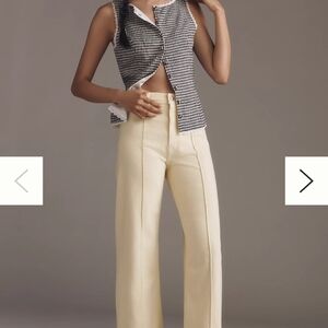 Yellowish Cream Wide-Leg Women's Pants Sz 32